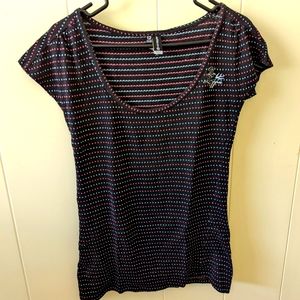 VonZipper top - black with color dots